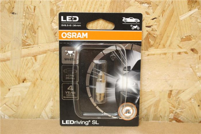 Single OSRAM LED SL LED C5W (36mm) 6000K Cool White Car Bulb SV8.5-8
