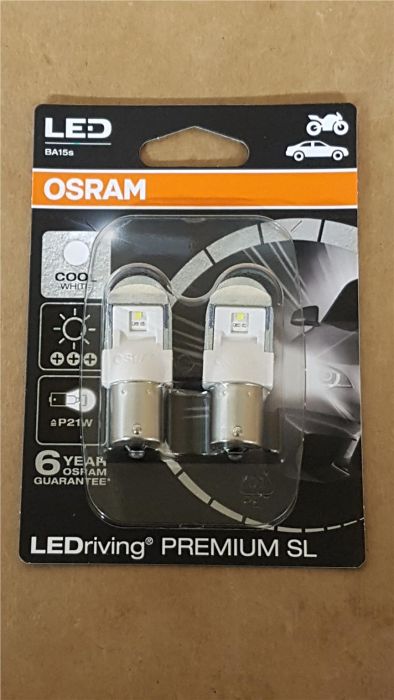 Osram LED Bulbs P21W BA15s LED Cool White 12V 2W 7556CW-02B