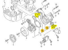 Water pump seal kit (2 o-rings) VW Golf MK1 MK2 MK3 1.5 1.6 1.8 1.8 16v 2.0 2.0 16v 038121119B New genuine VW parts