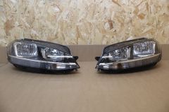 VW Golf 7.5 2015 - 2019 pair of front headlights UK RHD halogen with LED DRL new genuine Hella units