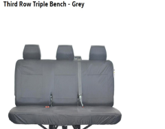 VW Transporter T6 2016 Tripple Bench 3rd Row Grey Seat Covers ZGB7HE062054 New 