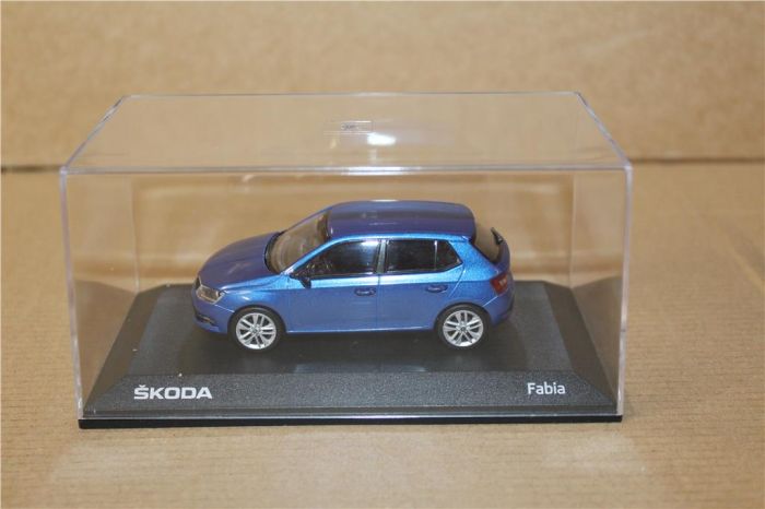 Genuine Skoda Fabia III 1:43 Diecast Model Car In Race Blue