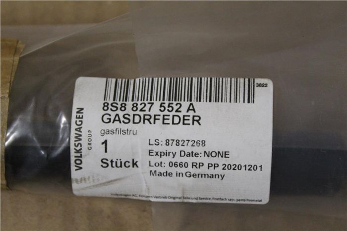 Tailgate Strut Audi TT 2015 Onwards 8S8827552A New Genuine Part